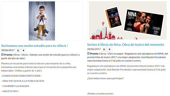 Listado de promociones